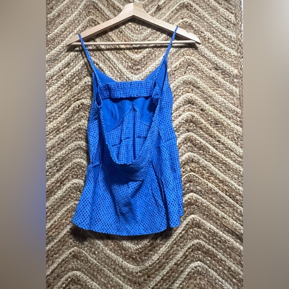 MOON RIVER Women's Cowl Back Woven Camisole Blue Top, Polka Dot, Size S, NWT - Picture 4 of 10